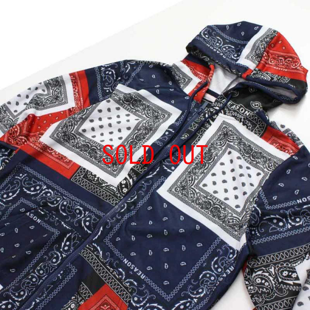 画像7: Zip Sweat Flag Bandana Hoodie Multi ジップ スウェット フラッグ バンダナ フーディー パーカー (7)