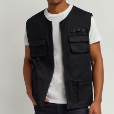 画像1: Luther Twill Utility Vest ツイル アウトドア ユーティリティー ベスト BK (1)