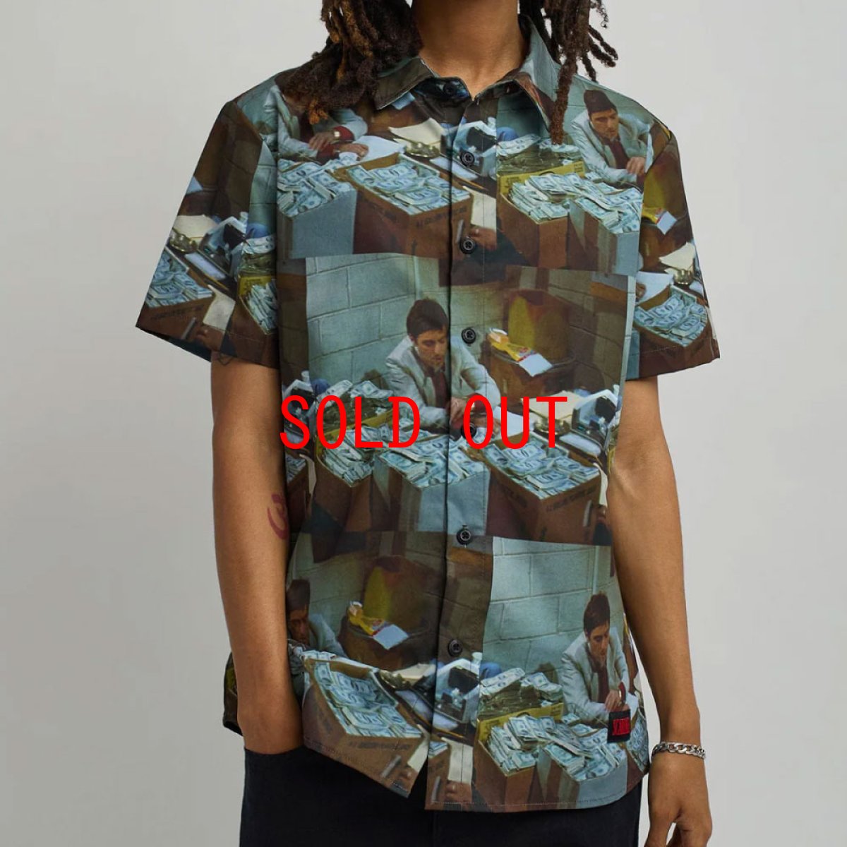 画像1: Scarface Money S/S Woven Shirt 半袖 スカーフェイス 総柄 シャツ (1)