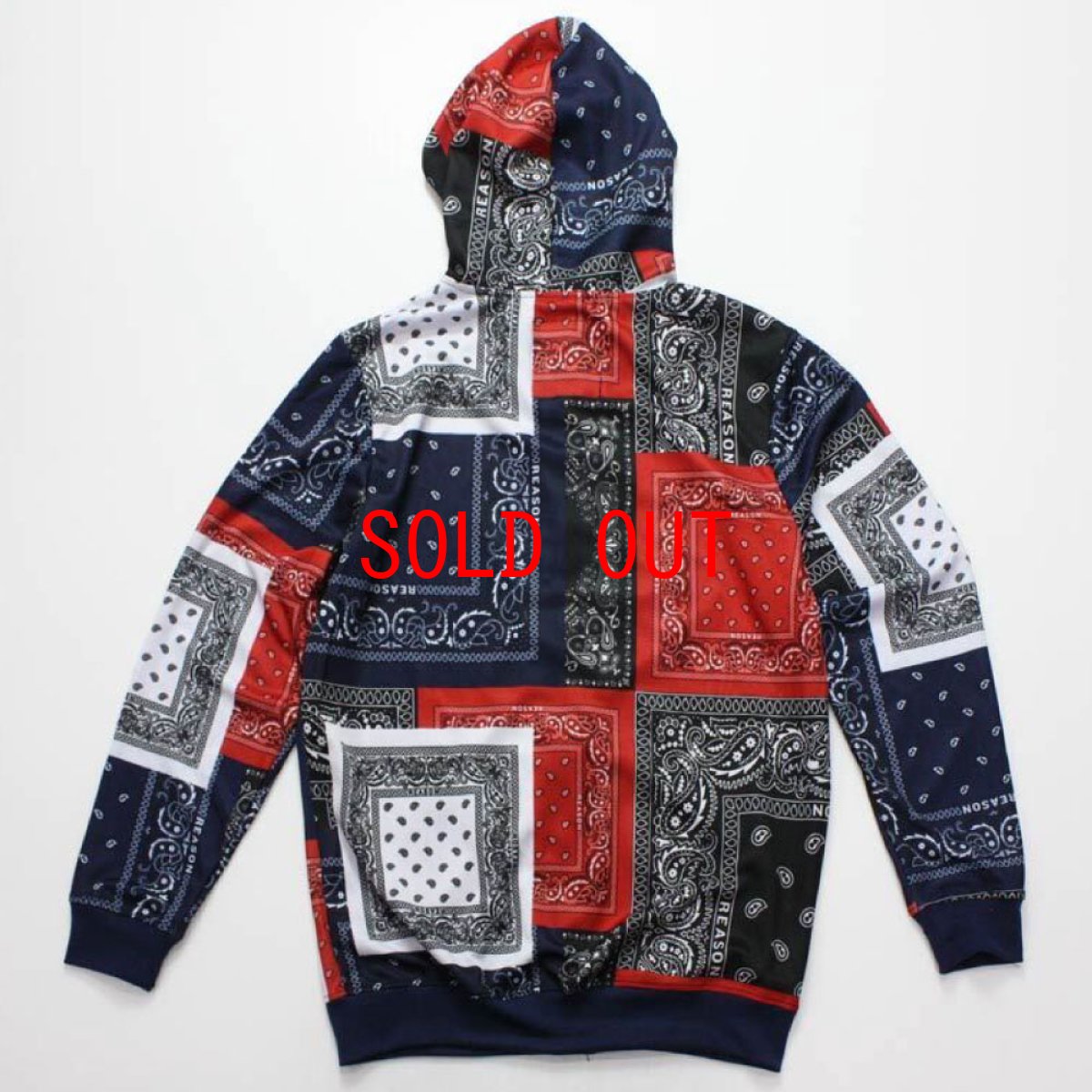 画像2: Zip Sweat Flag Bandana Hoodie Multi ジップ スウェット フラッグ バンダナ フーディー パーカー (2)