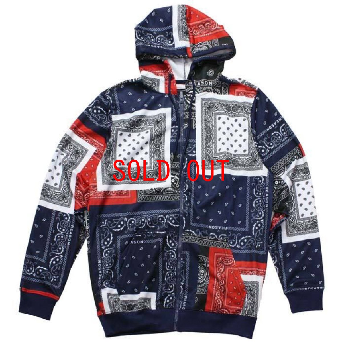 画像1: Zip Sweat Flag Bandana Hoodie Multi ジップ スウェット フラッグ バンダナ フーディー パーカー (1)