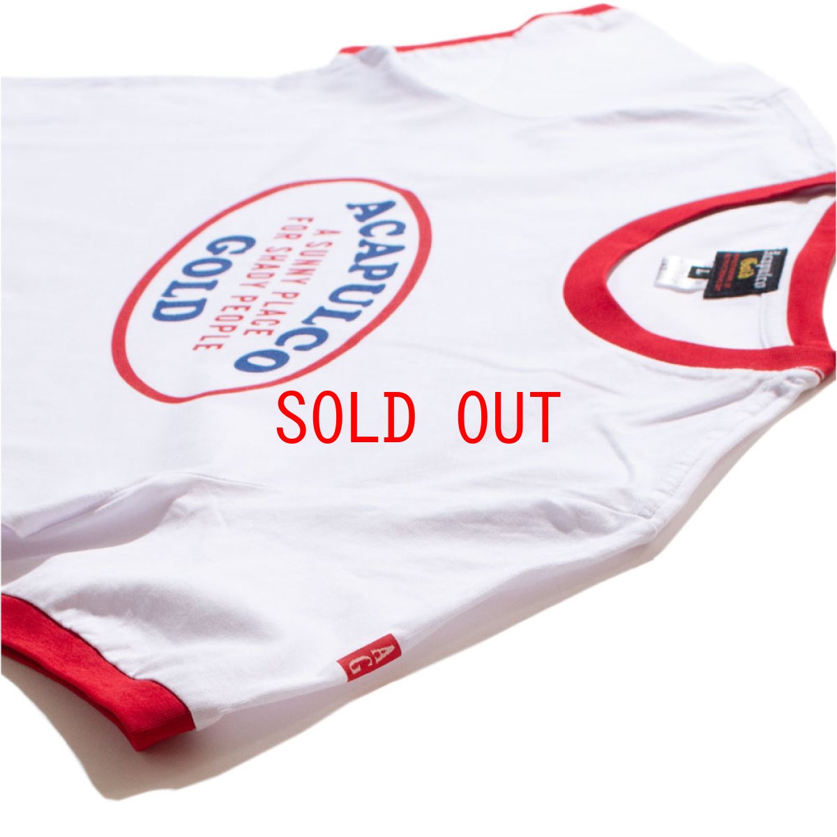 画像5: 【Acapulco Gold 沖縄 Tシャツ セレクトショップ】 Oval Logo Ringer Ladies S/S Tee White/Red レディース リンガー 半袖 シャツ (5)