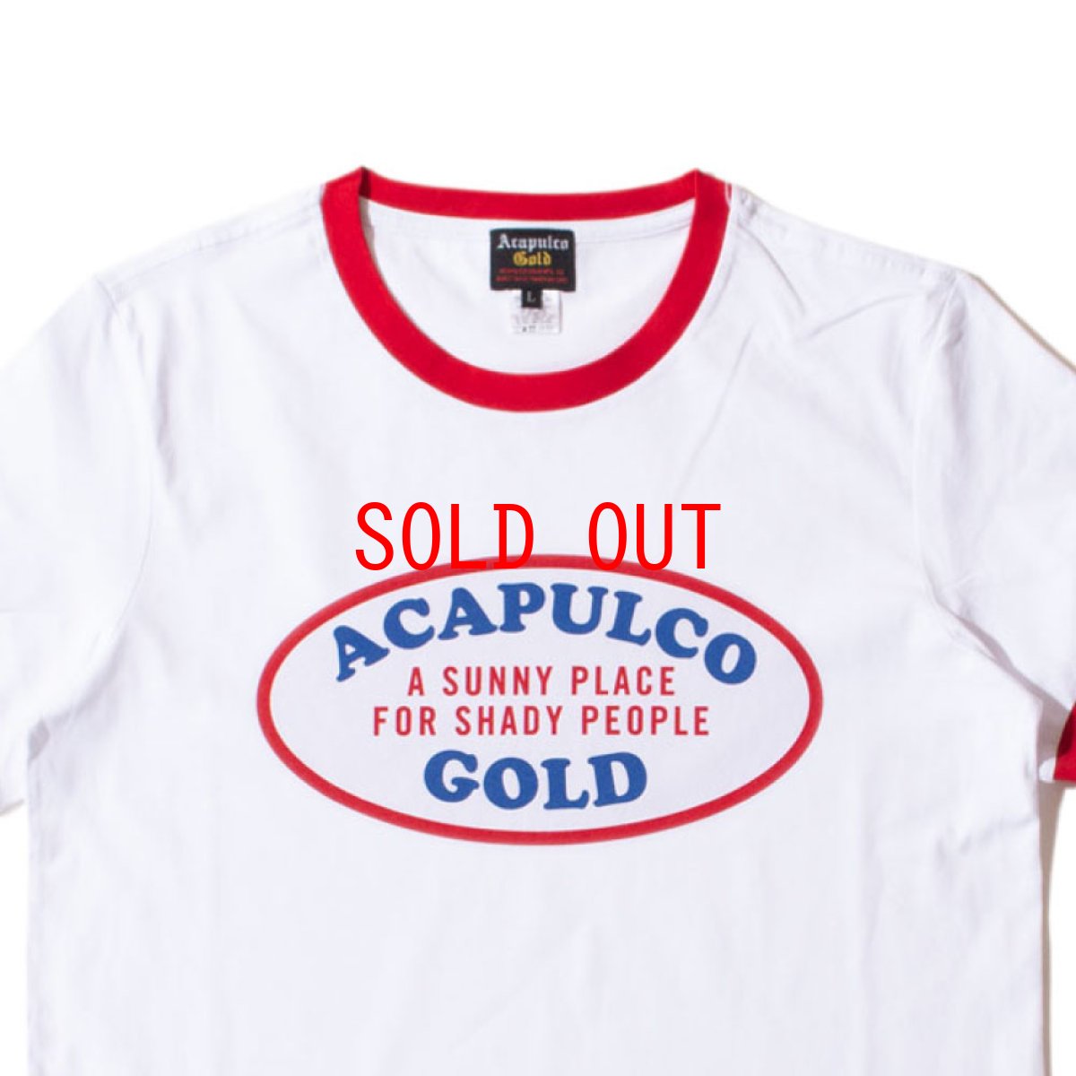 画像4: 【Acapulco Gold 沖縄 Tシャツ セレクトショップ】 Oval Logo Ringer Ladies S/S Tee White/Red レディース リンガー 半袖 シャツ (4)