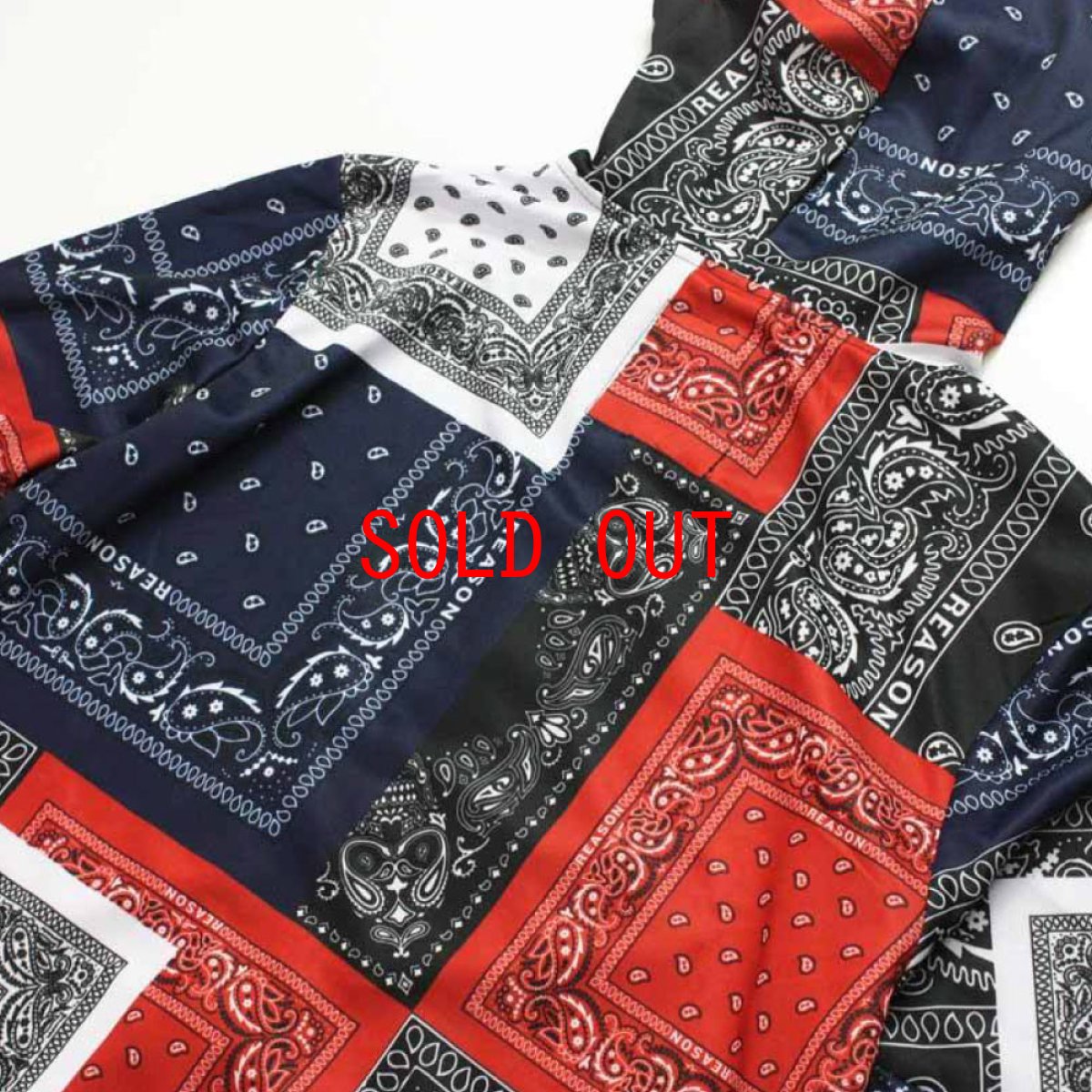 画像6: Zip Sweat Flag Bandana Hoodie Multi ジップ スウェット フラッグ バンダナ フーディー パーカー (6)