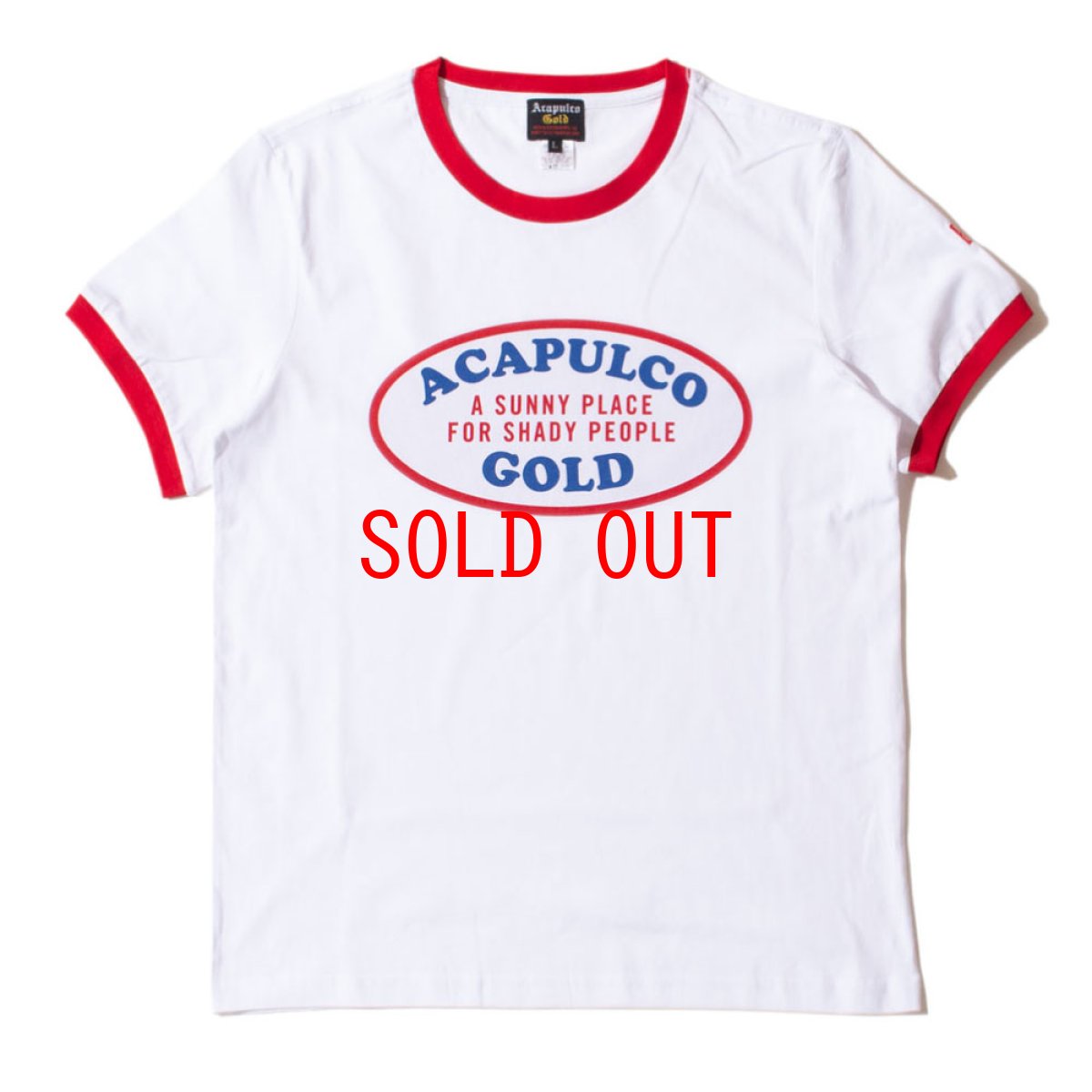 Acapulco Gold Oval Logo Ringer Ladies Tee White/Red