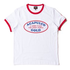 画像1: Oval Logo Ringer Ladies S/S Tee WHT/Red レディース リンガー 半袖 Tシャツ (1)
