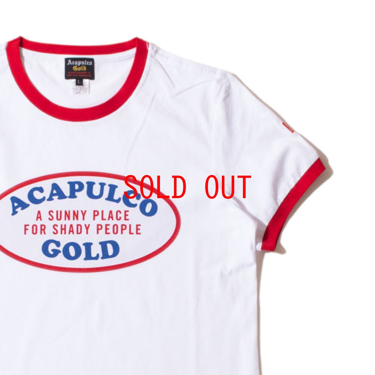 画像2: 【Acapulco Gold 沖縄 Tシャツ セレクトショップ】 Oval Logo Ringer Ladies S/S Tee White/Red レディース リンガー 半袖 シャツ (2)