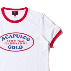 画像2: Oval Logo Ringer Ladies S/S Tee WHT/Red レディース リンガー 半袖 Tシャツ (2)