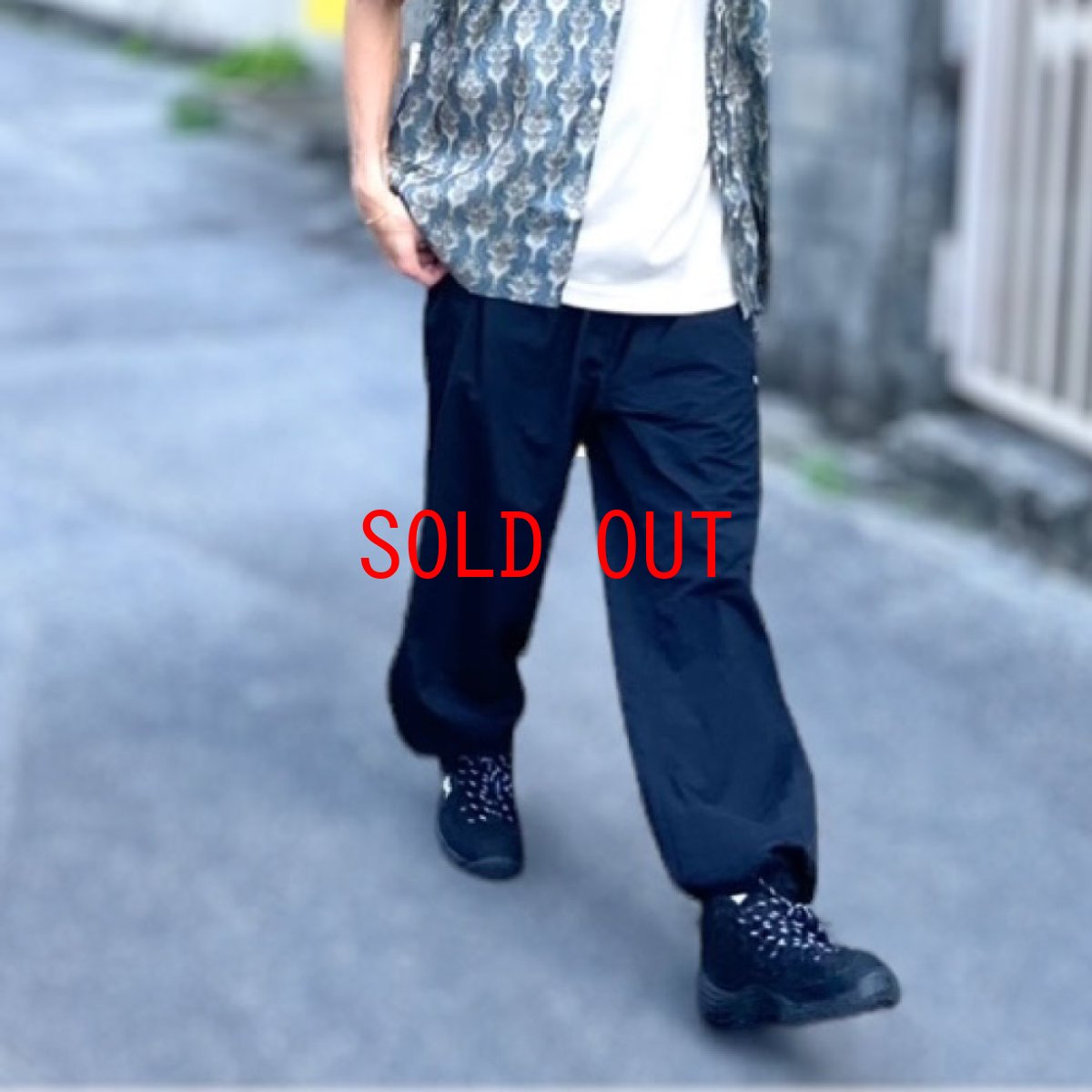 画像1: 【Shellter 沖縄 パンツ メンズファッション】Bet Training Nylon Pants Black トレーニング ナイロンパンツ (1)