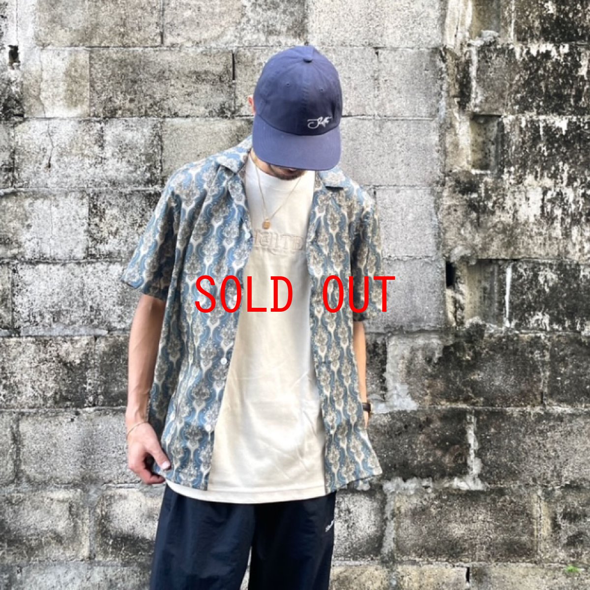 画像1: Paisley Allover S/S Shirts Blue 半袖 ペイズリー シャツ (1)