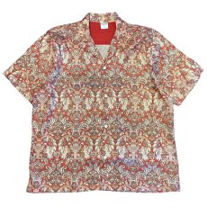画像1: Paisley Allover S/S Shirts Burgundy 半袖 ペイズリー シャツ (1)