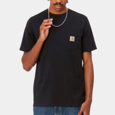 画像3: US Pocket S/S One Point Loose Fit Heavyweight Tee Black ポケット ワンポイント ロゴ 無地 半袖 Tシャツ K87 (3)