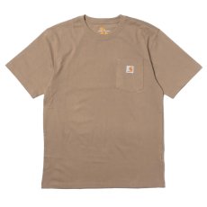 画像1: US Pocket S/S One Point Loose Fit Heavyweight Tee Desert ポケット ワンポイント ロゴ 無地 半袖 Tシャツ K87 (1)