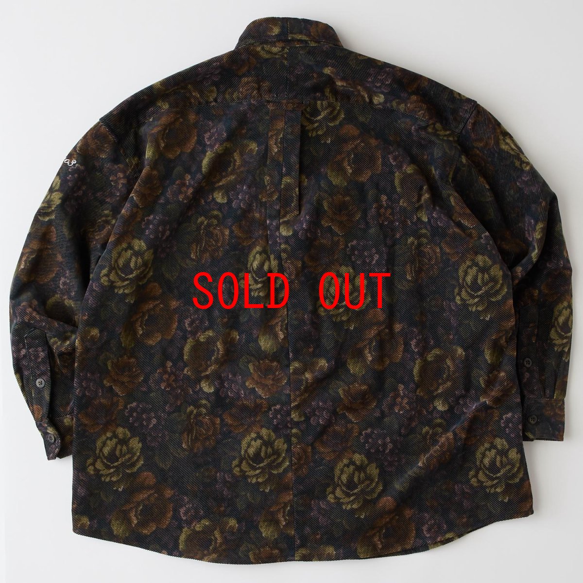 画像3: GIGABLOSSOM Corduroy Shirts GRN ボタニカルプリント コーデュロイ シャツ (3)