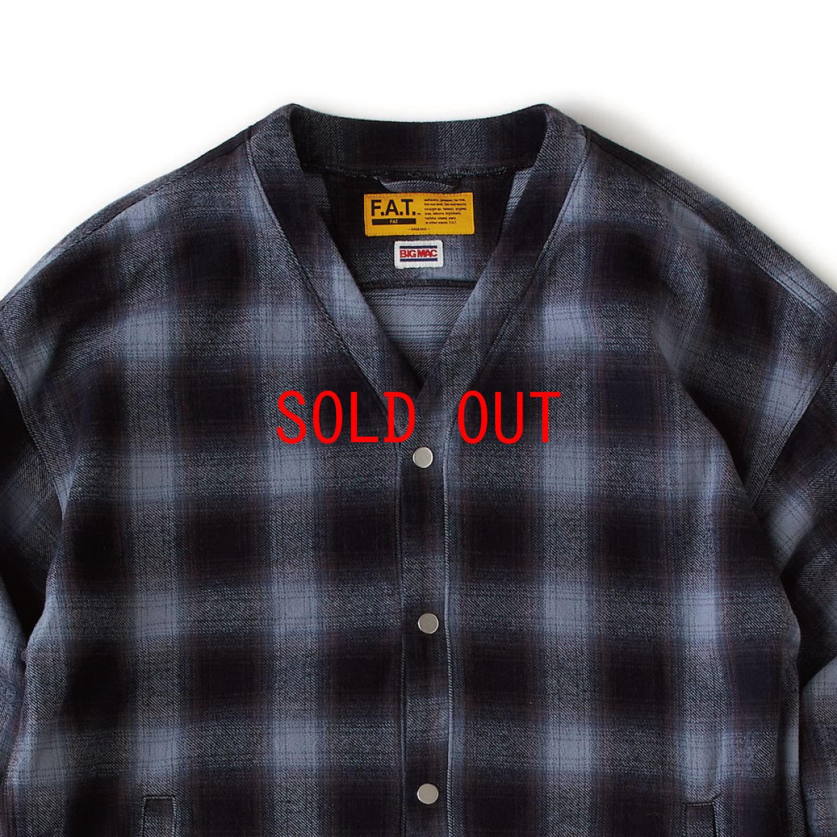 画像2: × BIG MAC MAC STEAM Flannel Check Cardigan GRY ビッグマック フランネル チェック カーディガン シャツ (2)