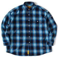 画像2: × BIG MAC MAC SHADE Flannel Check Shirts BLU ビッグマック 長袖 フランネル チェック シャツ (2)