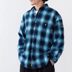 画像1: × BIG MAC MAC SHADE Flannel Check Shirts BLU ビッグマック 長袖 フランネル チェック シャツ (1)