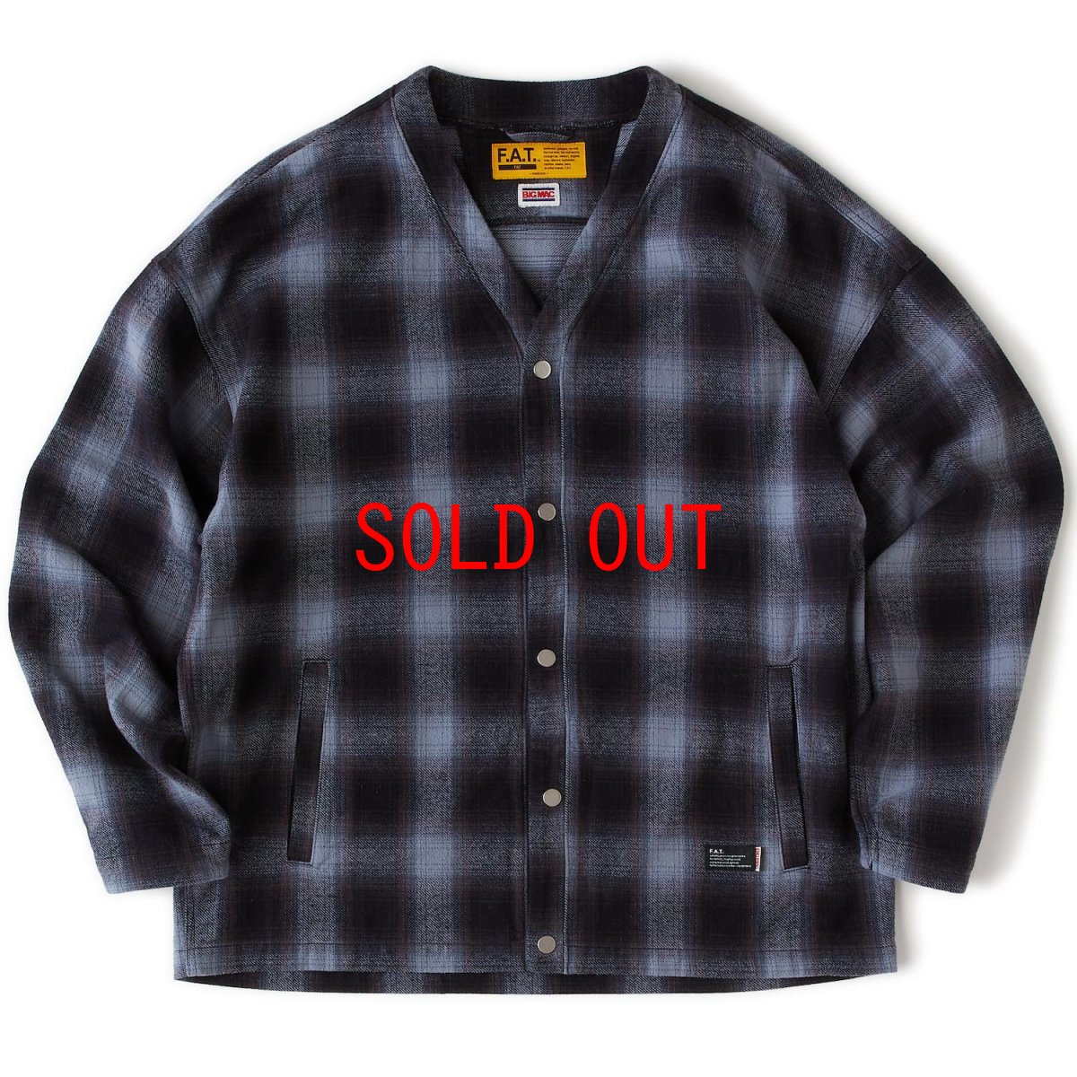 画像4: × BIG MAC MAC STEAM Flannel Check Cardigan GRY ビッグマック フランネル チェック カーディガン シャツ (4)