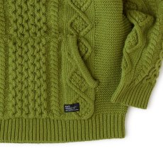 画像5: OVERAN Fisherman Knit Hoodie GRN 3ゲージ フィッシャーマン ニット フーディー (5)