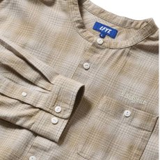 画像4: Nep Twill Check Band Collar Shirt Sand Beige バンドカラー 長袖 チェック シャツ (4)