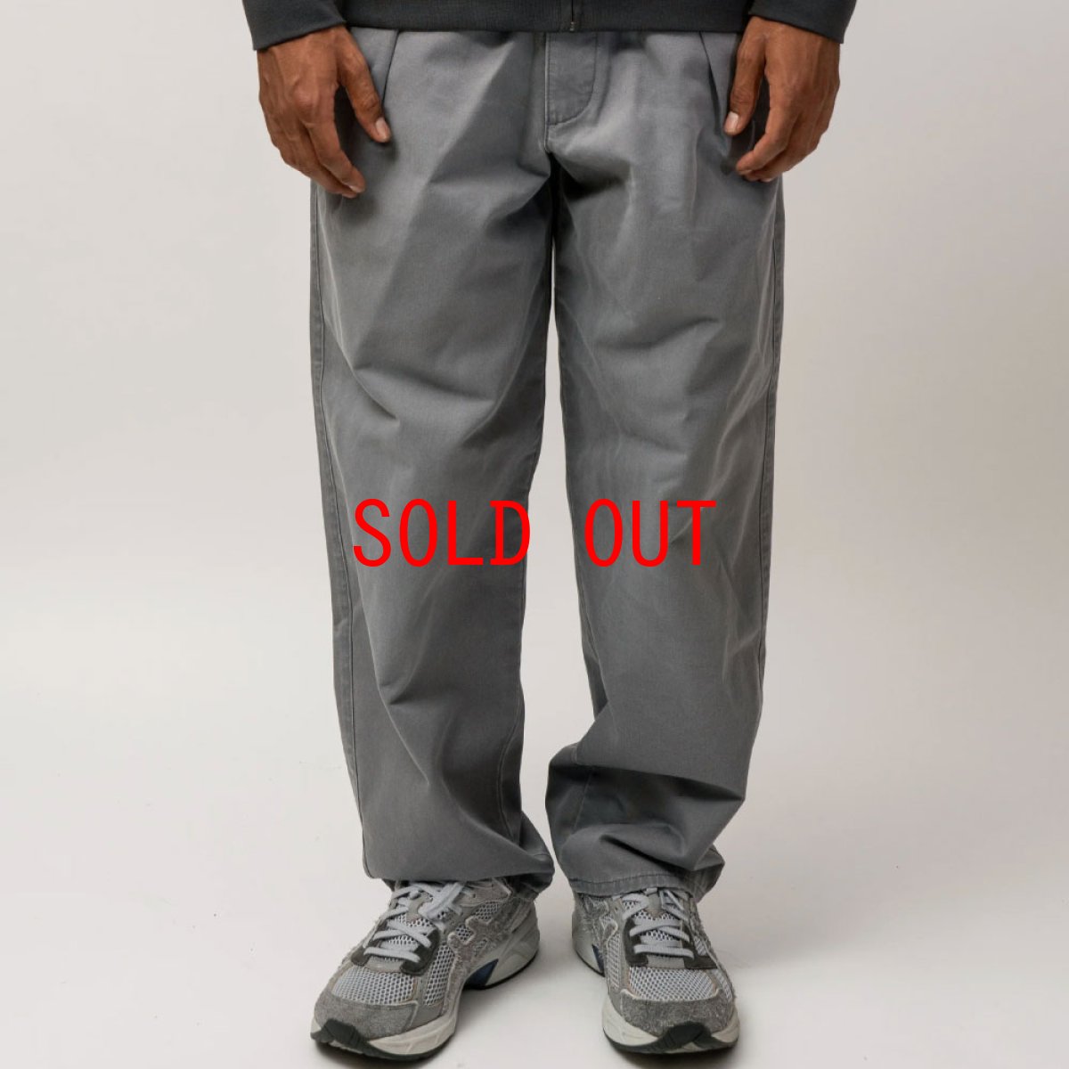 画像2: Faded Two Tuck Chino Grey コットン タック チノ パンツ (2)