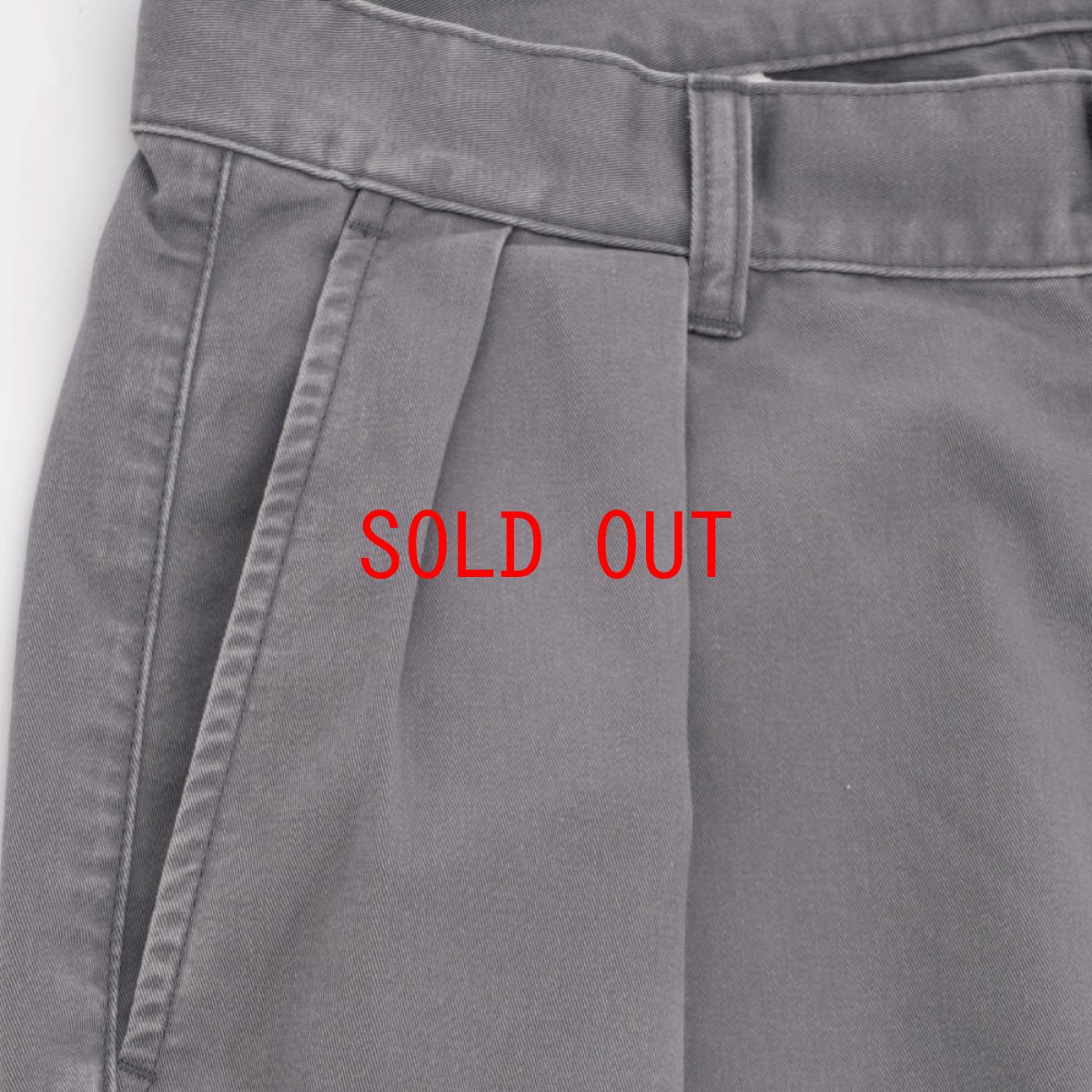 画像9: Faded Two Tuck Chino Grey コットン タック チノ パンツ (9)