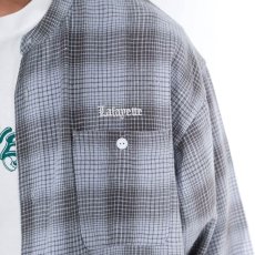 画像6: Nep Twill Check Band Collar Shirt Gray バンドカラー 長袖 チェック シャツ (6)