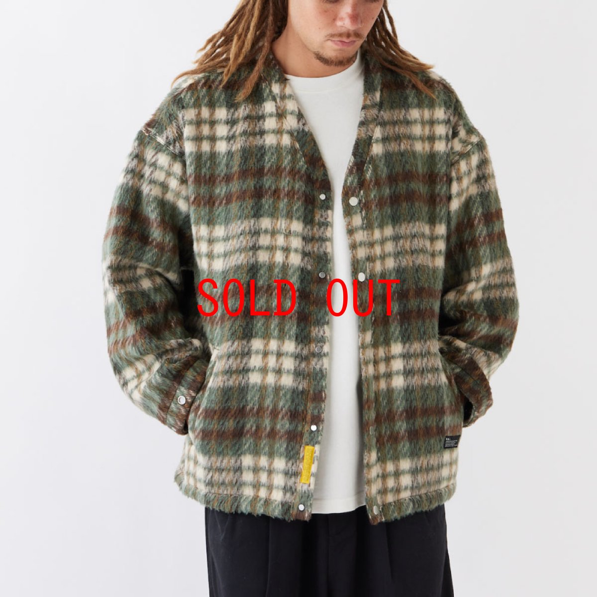 画像1: SHAGGYSHOT Mohair Snap Cardigan Green モヘア スナップ カーディガン (1)