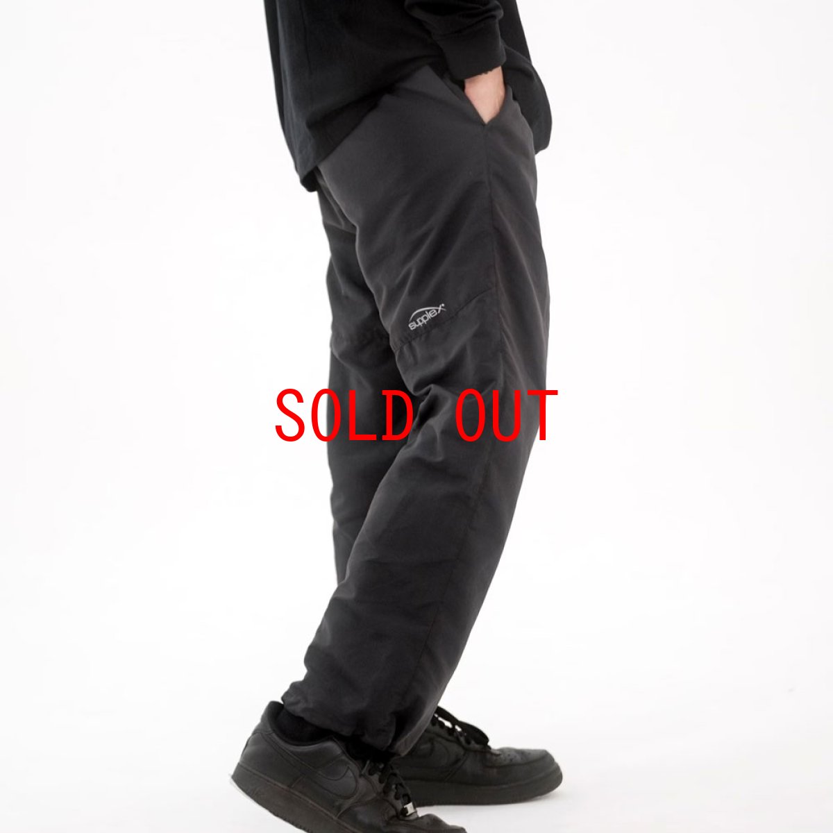 画像1: Supplex Nylon Track Pnats Black ミリタリー スポーツ リフレクター トラック パンツ (1)
