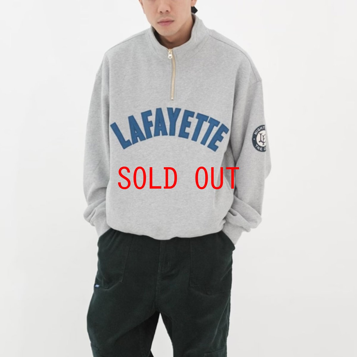 画像2: Arch Logo Halfzip Sweat Shirt Ash Grey ハーフ ジップ スウェット (2)