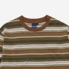 画像6: French Terry Striped L/S Tee Brown フレンチ ロゴ ボーダー ストライプ 長袖 Tシャツ (6)
