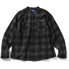 画像2: Nep Twill Check Band Collar Shirt バンドカラー 長袖 チェック シャツ (2)