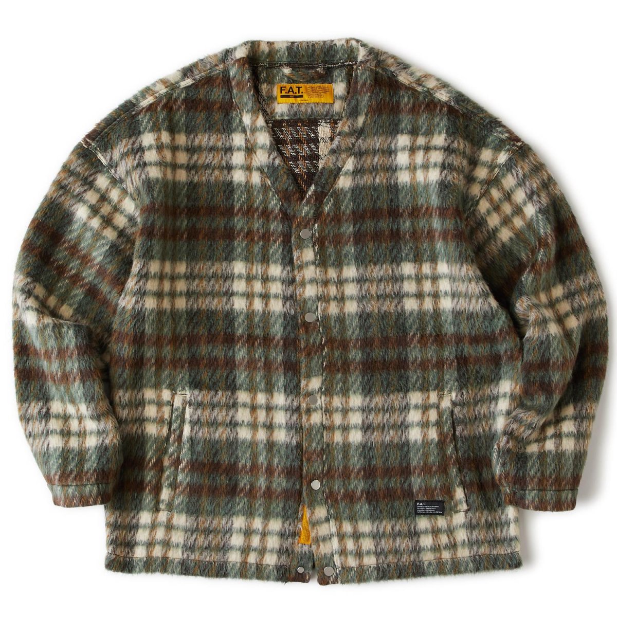 画像2: SHAGGYSHOT Mohair Snap Cardigan Green モヘア スナップ カーディガン (2)