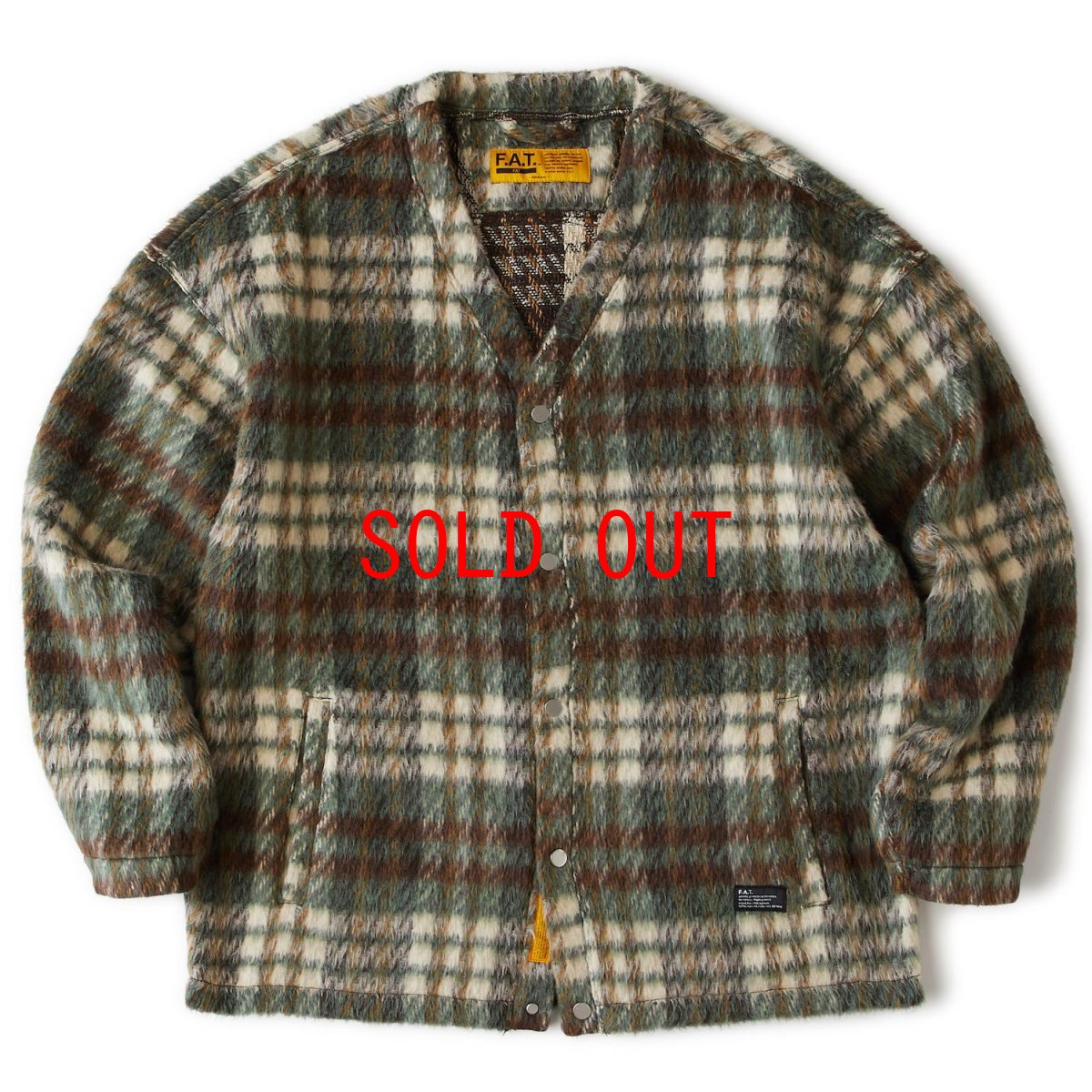 画像2: SHAGGYSHOT Mohair Snap Cardigan Green モヘア スナップ カーディガン (2)