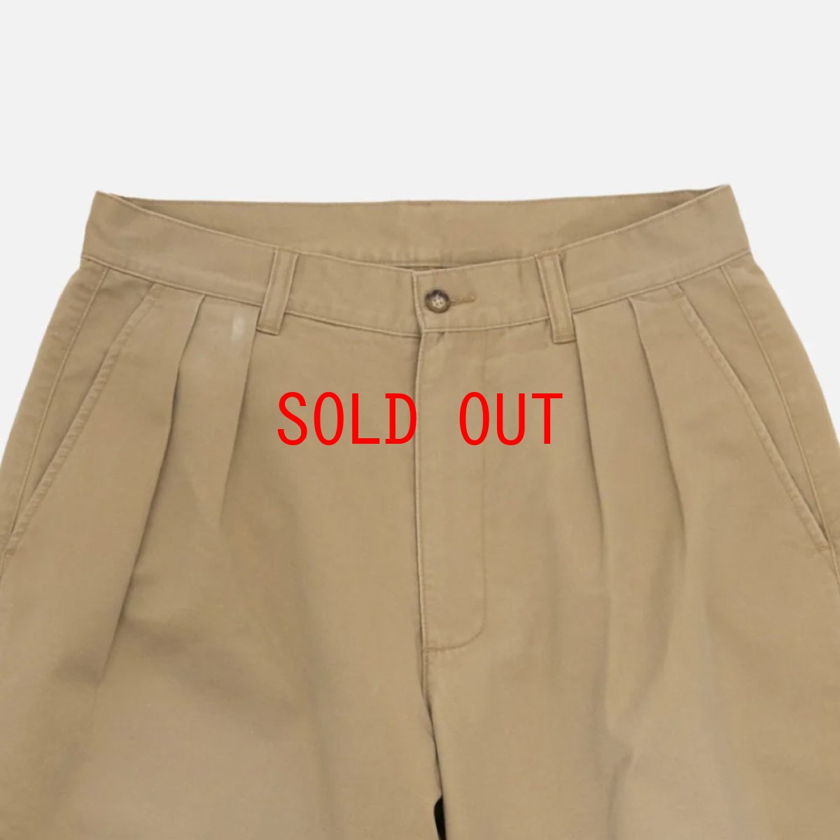 画像6: Faded Two Tuck Chino Beige コットン タック チノ パンツ (6)