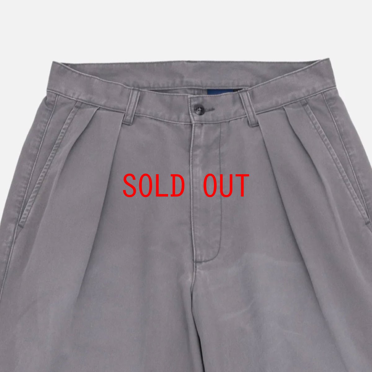 画像5: Faded Two Tuck Chino Grey コットン タック チノ パンツ (5)