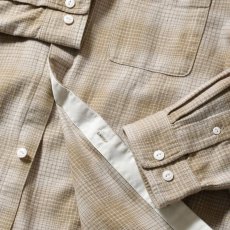画像5: Nep Twill Check Band Collar Shirt Sand Beige バンドカラー 長袖 チェック シャツ (5)