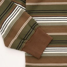 画像8: French Terry Striped L/S Tee Brown フレンチ ロゴ ボーダー ストライプ 長袖 Tシャツ (8)