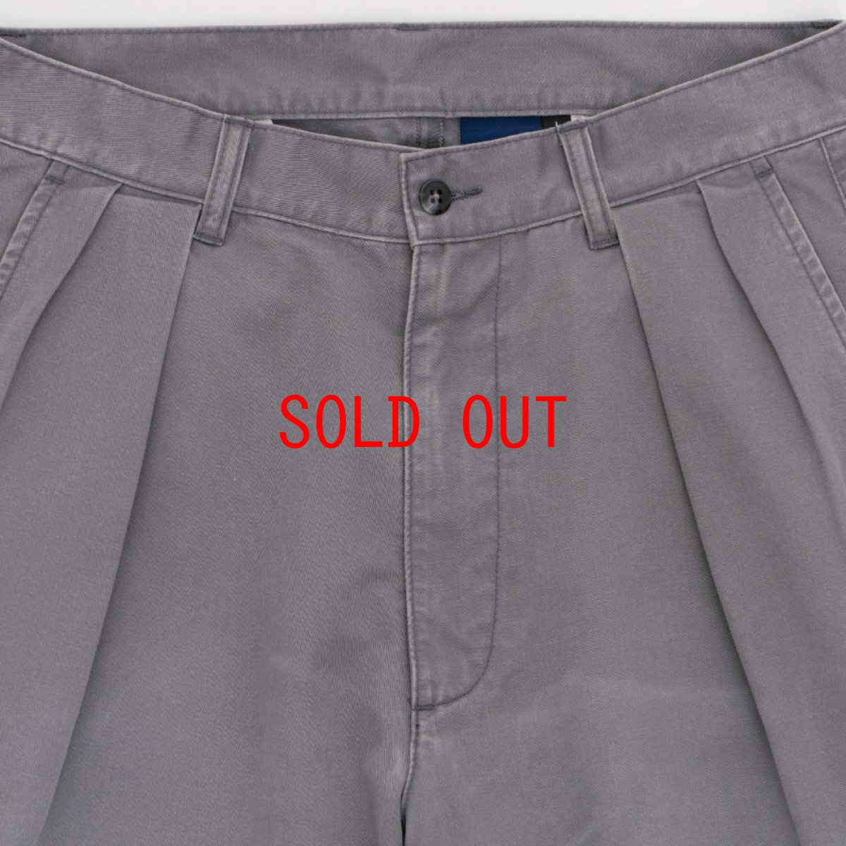 画像10: Faded Two Tuck Chino Grey コットン タック チノ パンツ (10)