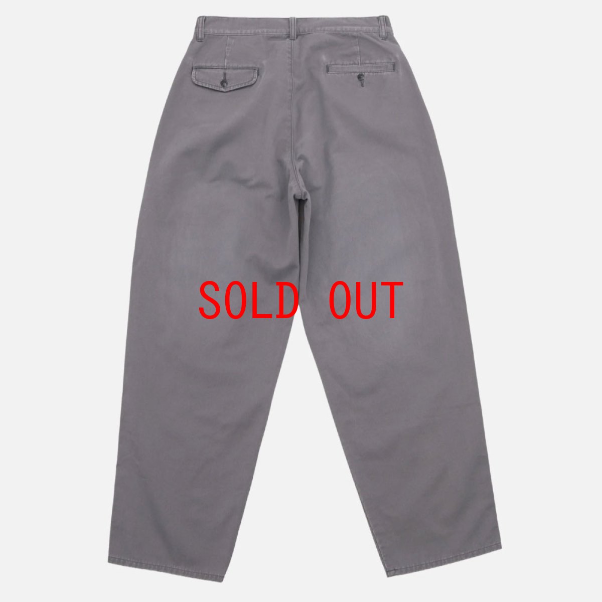 画像4: Faded Two Tuck Chino Grey コットン タック チノ パンツ (4)