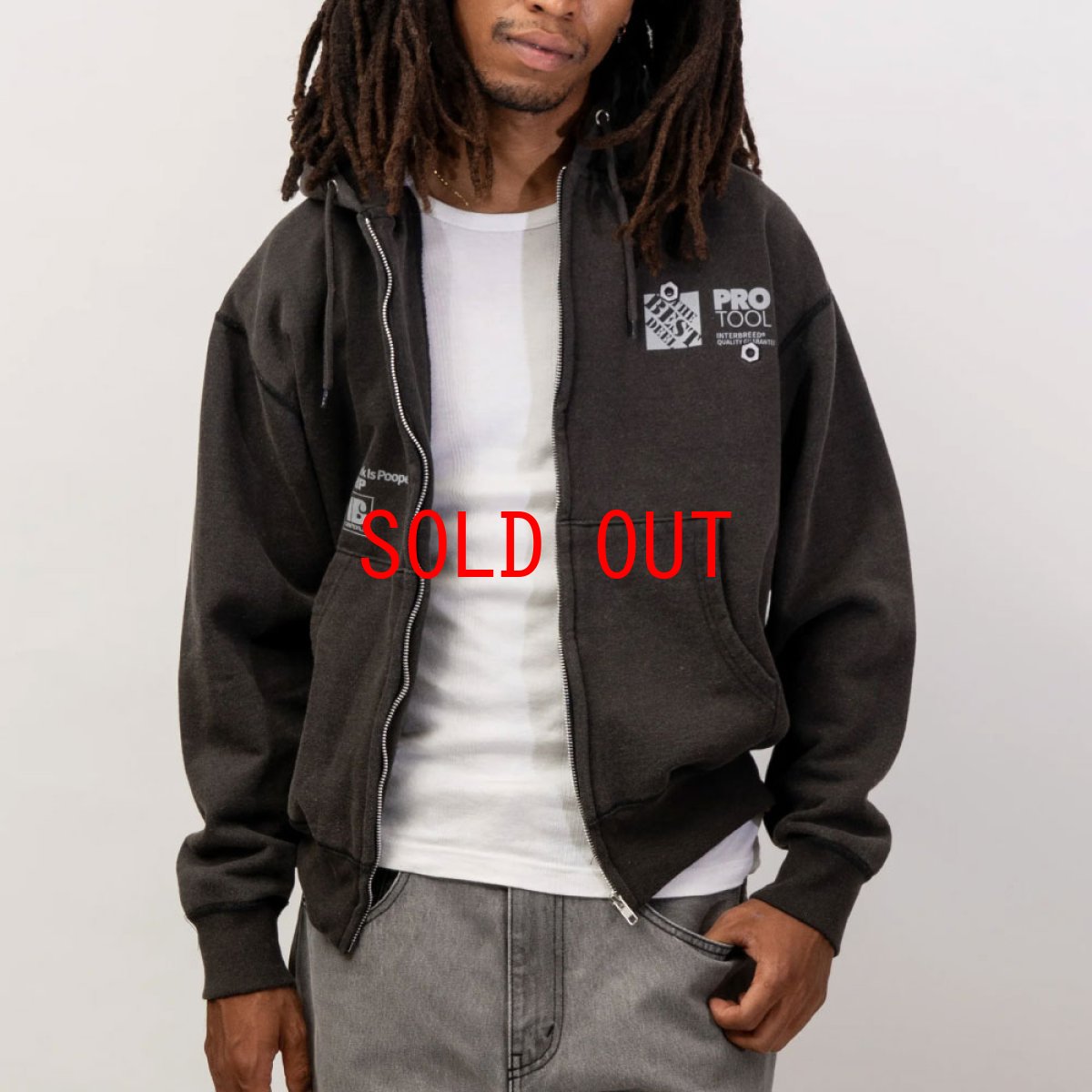 画像2: WIP Faded Zip Hoodie Fade BLK フェード ヘビーウェイト ジップ スゥエット フーディー (2)