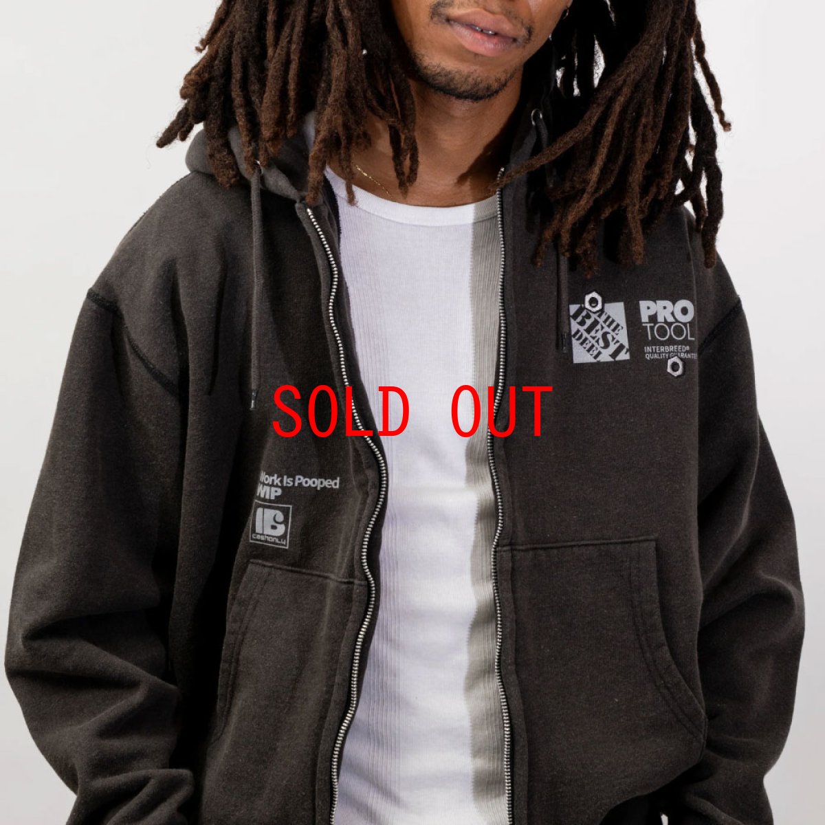 画像1: WIP Faded Zip Hoodie Fade BLK フェード ヘビーウェイト ジップ スゥエット フーディー (1)