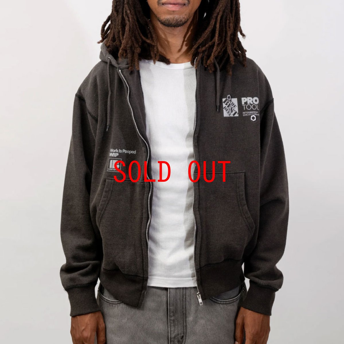 画像11: WIP Faded Zip Hoodie Fade BLK フェード ヘビーウェイト ジップ スゥエット フーディー (11)