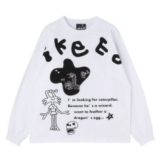 画像1: × Tomason Art L/S Monster Tee White ドルマン スリーブ 長袖 Tシャツ (1)
