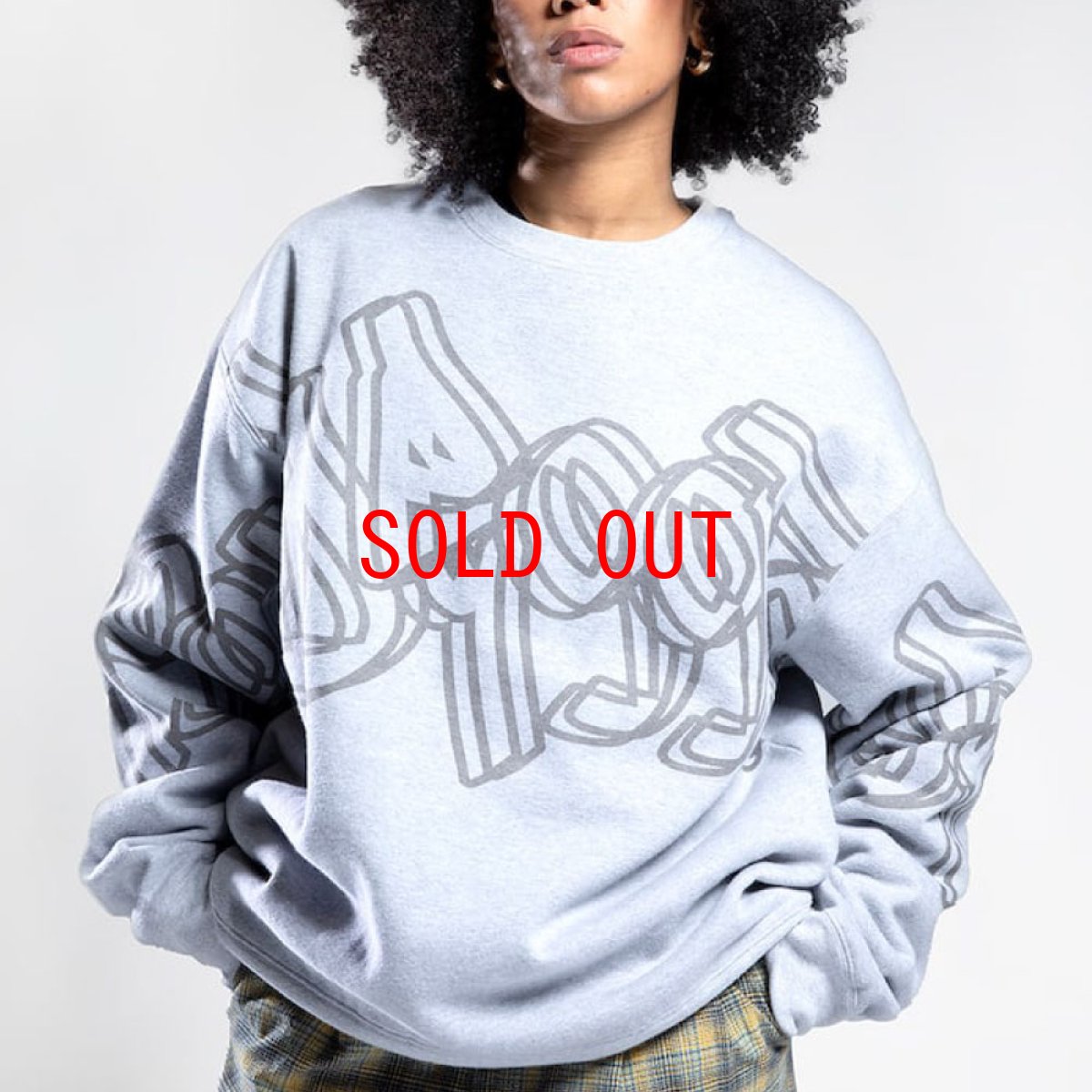 画像1: Art Logo Sweat Shirts Grey クルーネック ロゴ スウェット シャツ (1)