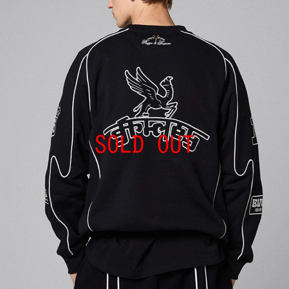 画像1: Race War Vintage Crewneck Sweat Black プルオーバー クルーネック スウェット シャツ (1)