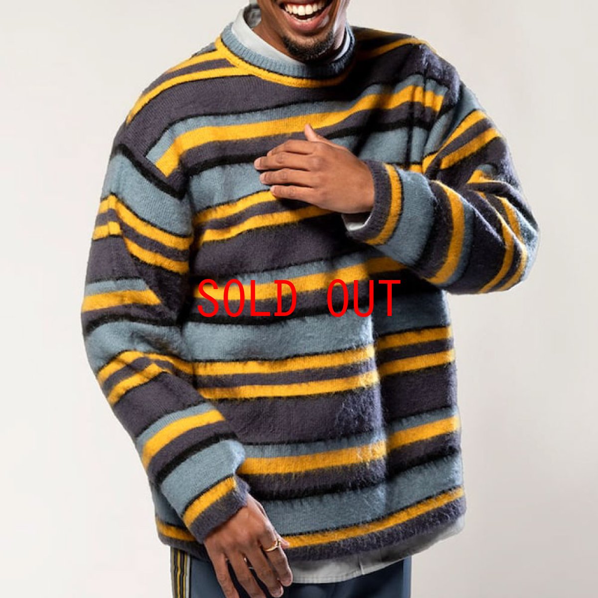 画像1: Vintage Multi Border Knit Pullover ヴィンテージ ボーダー ニット プルオーバー (1)