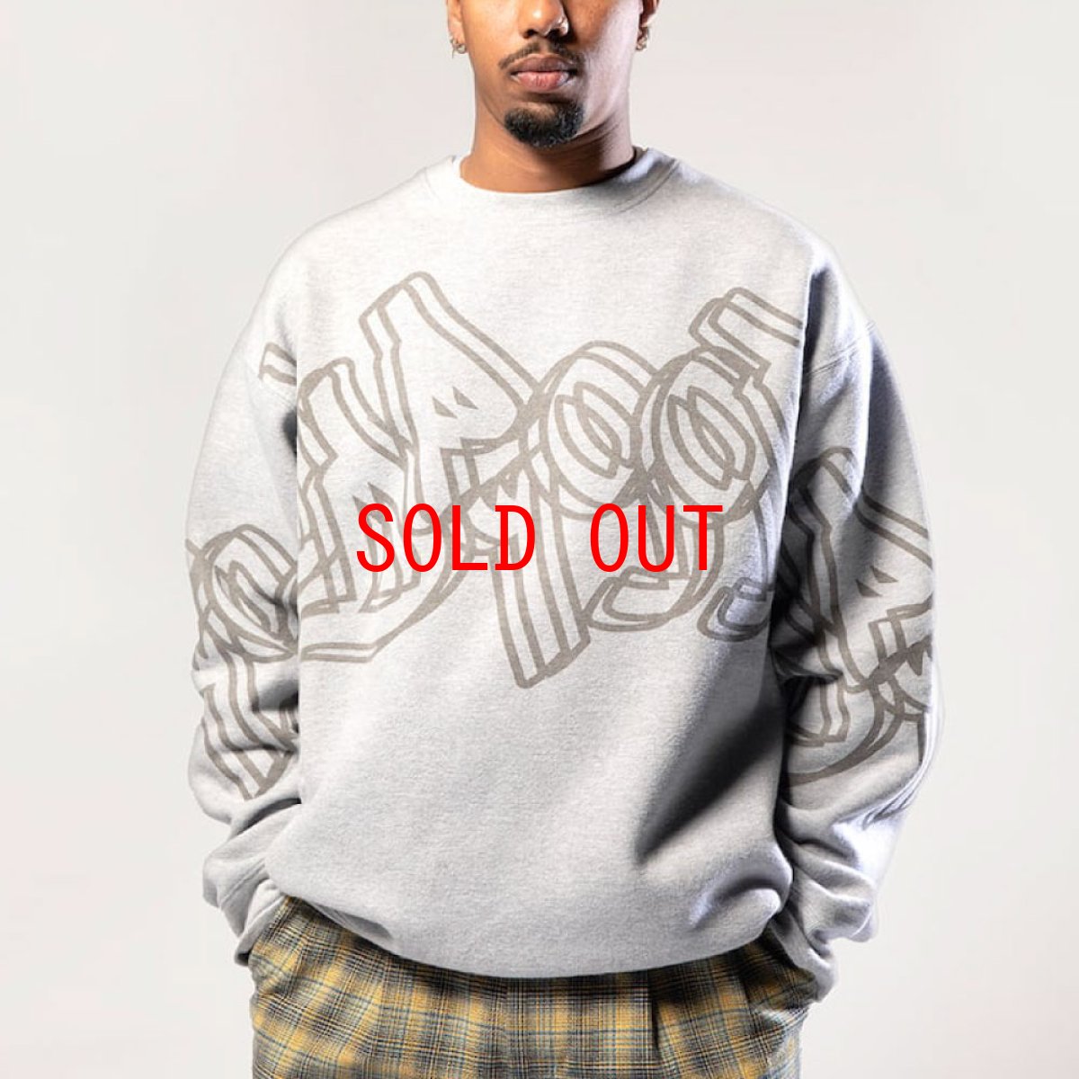 画像2: Art Logo Sweat Shirts Grey クルーネック ロゴ スウェット シャツ (2)