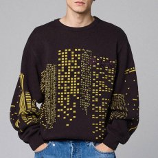 画像1: Royal Pow Knit Sweater Black プルオーバー クルーネック セーター ニット シャツ (1)