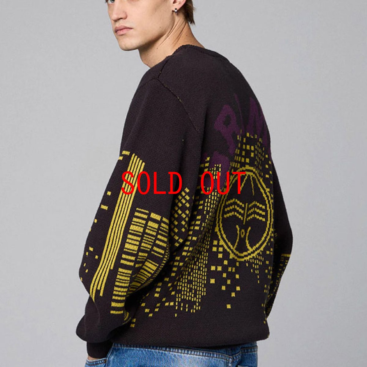 画像2: Royal Pow Knit Sweater Black プルオーバー クルーネック セーター ニット シャツ (2)